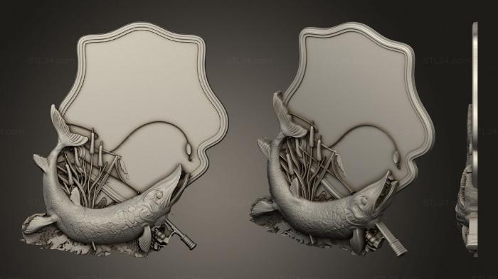 Горельефы и барельефы фэнтези (Рыба, GRLFF_0140) 3D модель для ЧПУ станка